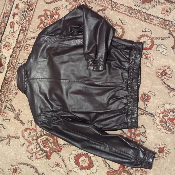Vintage 80s Wilson's Leather Bomber Jacket with Removeable Faux Fur Lining Sz 40 - Picture 3 of 8